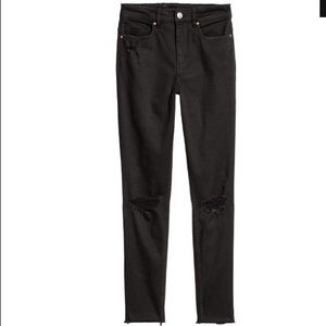 H&M super skinny Black Ripped High Waisted Jeans